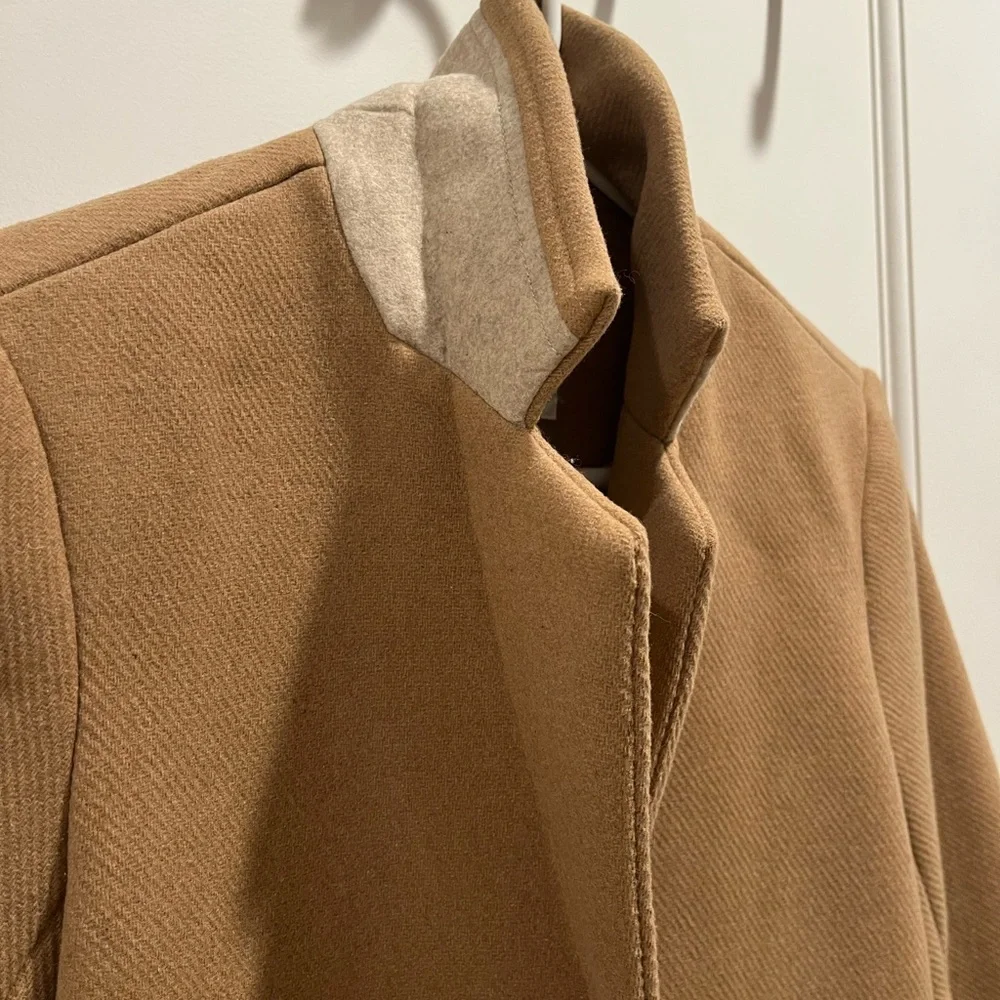 NWT abercrombie wool blend blazer coat in camel XXS P - Picture 6 of 14